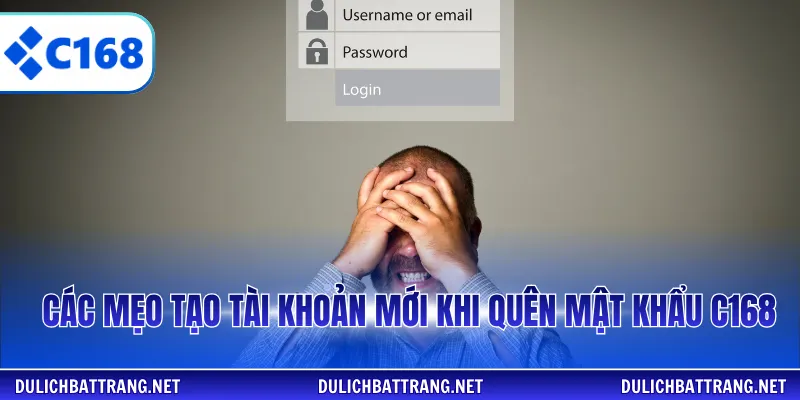Các mẹo tạo tài khoản mới khi quên mật khẩu C168