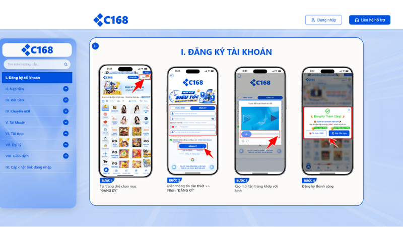 Hướng Dẫn Bắt Đầu Trải Nghiệm Tại C168
